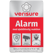 Skilt til alarmsystem