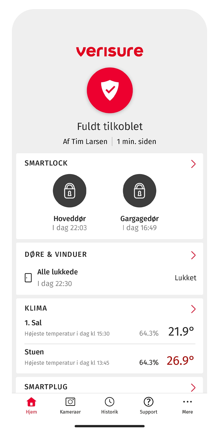 Verisure app overblik